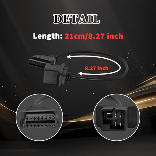 OBD1 to OBD2 Cable fit for Je-ep 6 Pin to 16 Pin OBD Diagnostic Adapter - style: Fit for jeep-6pin