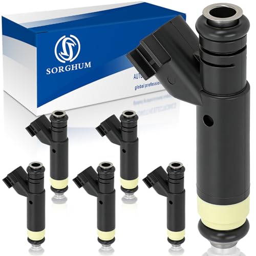 Sorghum Fuel Injectors Set of 6 Compatible with Ford Ranger 2001-2008 Mazda B3000 2001-2007 Replace# 4L5Z9F593A 1AMFI00030 2204-510865 4G1428 63845 CM-5174 - color: 8001470N(Black)