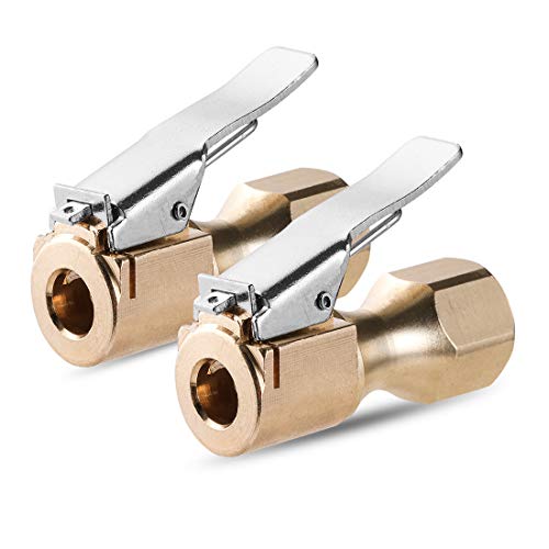 CZC AUTO Heavy Duty Brass Air Chuck, Closed Flow, 1/4" FNPT Tyre Chuck - size: 2 Pack