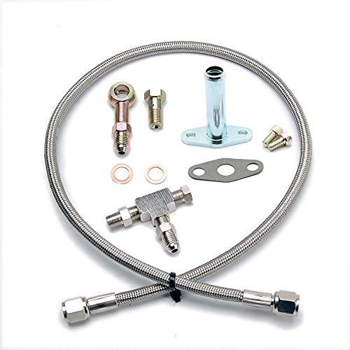 Turbo Oil Feed Line/Return Pipe Kit compatible with HITACHI HT06 / IHI RHB3 RHB31 RHB32 Turbo