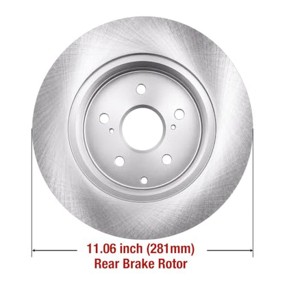 HUSCH Brake Kit Ceramic Brake Pads and Brake Rotors Fit for Toyota RAV4 - size: 31443+D1212