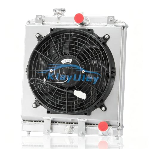 Aluminum Radiator,KiayUiey 3 Row Aluminum Radiator & Fan Shroud fit with 1992-2000 Honda Civic 1.5L 1.6L L4 Radiators for 1993-1997 Honda Civic del Sol /1988-91 CRX Fit for 94-01 Acura Integra
