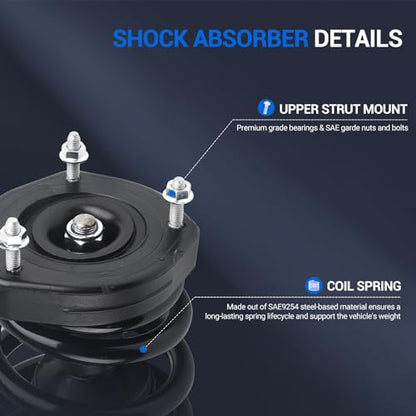 Autoround 171493 171492 Rear Complete Strut & Coil Spring Assembly Shock Absorber Compatible with Toyota Camry Lexus ES300 2002 2003
