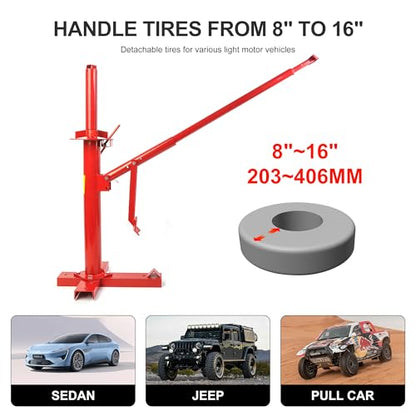 Manual Tire Changer, Portable Hand Bead Breaker Mounting Tool for 8" to 16" Tires, Compatible for Car Truck Trailer, Tire Mounting Machine
