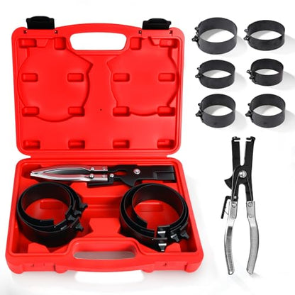 MRCARTOOL Piston Ring Compressor Tool 7Pcs with Plier,6 Rings 2-7/8"-4-5/8" - size: Premium 7-Piece Set