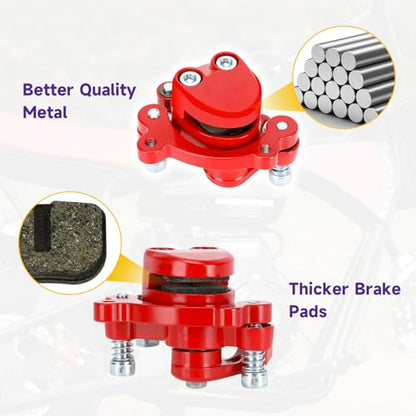 HIAORS Mini Bike Rear Brake Caliper for Coleman CT100U CC100X B100 RB100 Baja DB30 Dirt Bug Motovox MBX10 MBX11 79cc 97cc 99cc 105cc 2.5hp 2.8hp Mega Moto MM-B80 MM-B105 GMB100 Parts Brake Pads Red - color: Red
