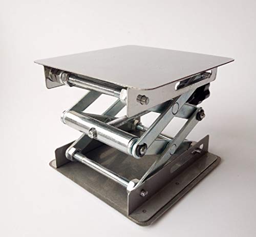 8" x 8" Stainless Steel Lab Jack Lift Stand Table Scissor Stand Platform - size: 8"x8"