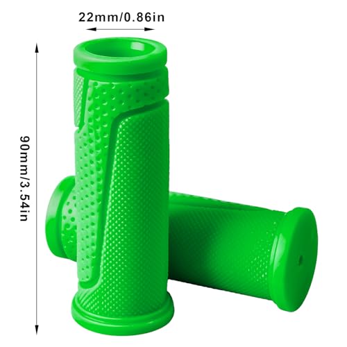 9-Color Kids Bike Handlebar Grips - Non-Slip TPR Bicycle Grips for Mini Bikes & Micro Scooters (22.2mm, 90mm) - color: Green