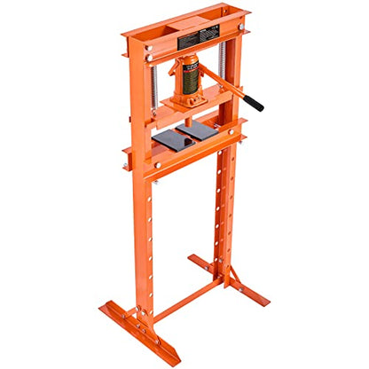 VEVOR Hydraulic 12 Ton H-Frame Garage Floor Adjustable Shop Press