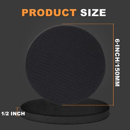 6 Inch Interface Pad + 6 Inch Sanding Dics Hook & Loop: 800/1000/1500/2000/3000/5000 Grit, Wet Dry Silicon Carbide Sandpaper for Orbital Sander, Automotive Polishing/Headlight Restoration/Scratch