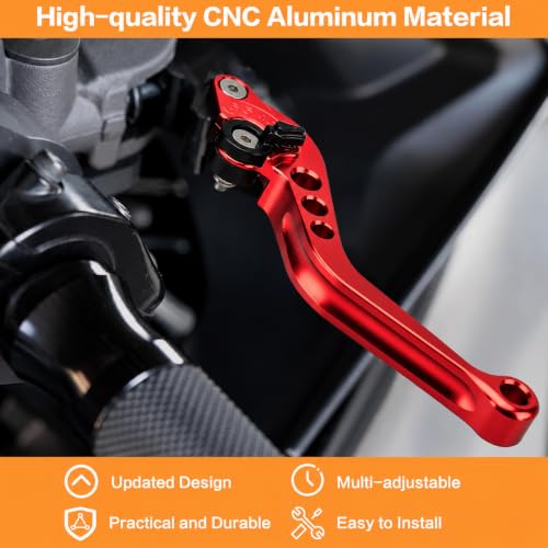 Universal Motorcycle 7/8" 22mm Clutch Master Cylinder Brake Lever - color: Red