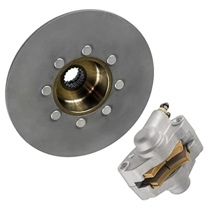 Caltric Rear Brake Caliper with Disc Rotor Compatible with Polaris Sportsman 500 4x4 1998 1999 2000 2001 2002 with Pads