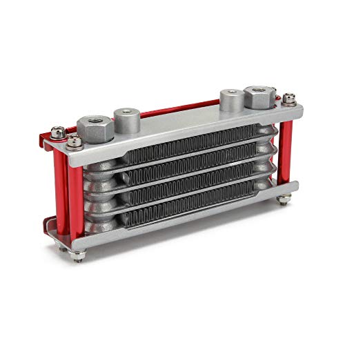 Motorcycle Oil Cooler Cooling Radiator Engine Kit Universal for CRF XR KLX 50 70 90 110 125 140cc SSR Taotao Coolster Kayo Apollo Dirt Pit Bike ATV Red - color: Red