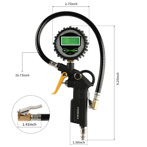 FORNAX Digital Tire Inflator with 200 PSI Pressure Gauge for Testing Tire Pressure