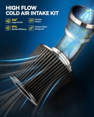 PHILTOP Universal Cold Air Intake Kit (Black)