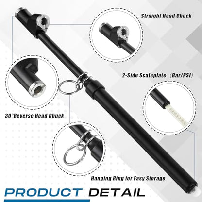 Tallew 20 Pack Dual Head Tire Pressure Gauge Heavy Duty Air Pressure Tire Gauge for Auto Truck Car RV Van Gage Range 10-150PSI, 1-10Bar (Black) - color: Black