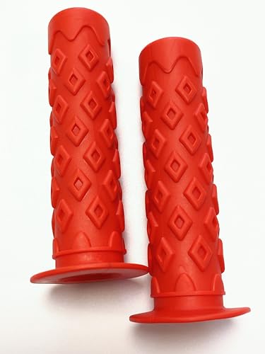 Bike Grips Bicycle Handlebar End Grips Replacement Handle Bar Grips Non-Slip Soft Rubber Protector for Mountain Bike Tricycle Wheel Chair - color: RED