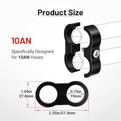 EVIL ENERGY 10AN Hose Separator Clamp AN10 Fuel Line Mounting Clamp 4PCS - size: AN10