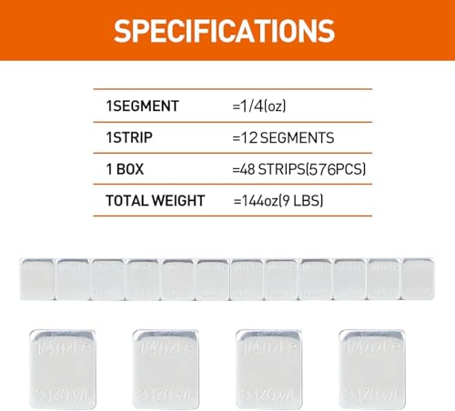 A A IN Adhesive Stick on Wheel Weights, Low Profile, 576pcs 0.25oz, Grey - color: Grey, size: 576pcs 1/4oz Wheel Weights