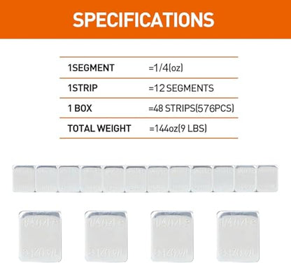 A A IN Adhesive Stick on Wheel Weights, Low Profile, 576pcs 0.25oz, Grey - color: Grey, size: 576pcs 1/4oz Wheel Weights