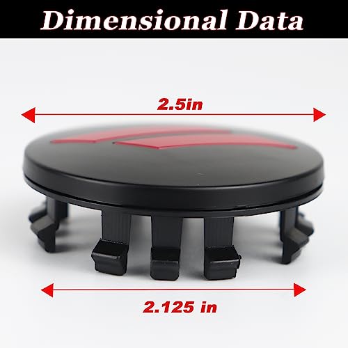 4pcs 63mm 2.5 inches Slash Wheel Center Cap Covers Fit for Dodge Charger Durango Dart 2015-2020 Jeep/Chrysler - color: Black-Red
