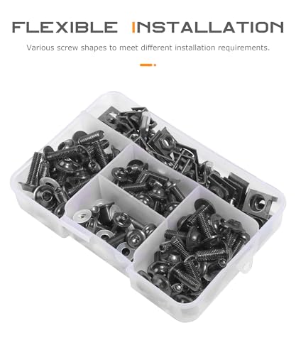 SCUARI Motorcycle Fairing Bolt Kit,Car Accessories Fairing Bolt Kit,177 PCS Motorcycle Fairing Cowling Screws Bolts,Aluminum Fairing Bolts Nut Clips Kit,Suitable for Most Sports Motorcycles