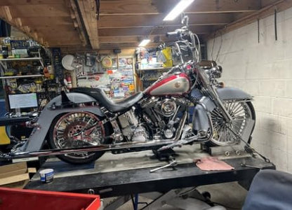 TOFR 21x3.5 18x3.5 Chrome Fat Spoke Wheels For Harley Softail Models 00-22 - color: Chrome, size: Front:21x3.5 Rear:18x3.5