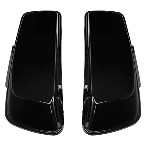 TCT-MOTORPARTS 4" Stretched Hard Saddlebags Fit for CVO Street Glide 14-24 - color: Vivid Black w/ Black Latches