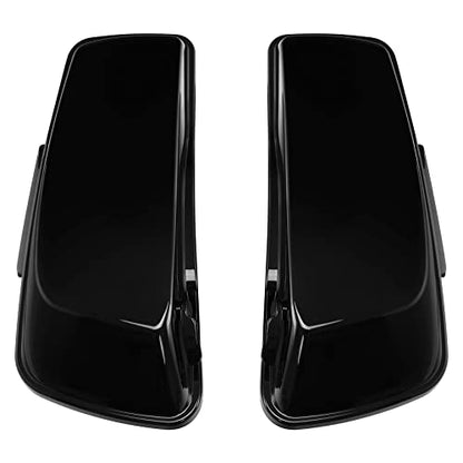 TCT-MOTORPARTS 4" Stretched Hard Saddlebags Fit for CVO Street Glide 14-24 - color: Vivid Black w/ Black Latches