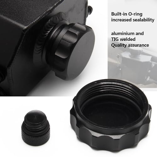 2L Aluminum Coolant Overflow Tank, Universal Radiator Reservoir Black - color: Black