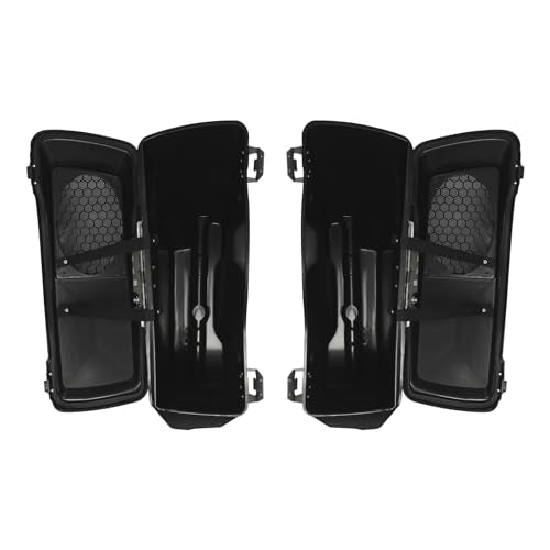 TCMT 5" Stretched Extended Saddlebags 6X9" Speaker Lids Rear Fender Fit For Harley Touring Road King Electra Glide Street Glide Road Glide Ultra 2009-2013 - color: Rear Fender Smoke Lens, size: 5" Stretched Saddlebags 6x9" Lids(Chrome Latches)