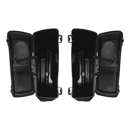 TCMT 5" Stretched Extended Saddlebags 6X9" Speaker Lids Rear Fender Fit For Harley Touring Road King Electra Glide Street Glide Road Glide Ultra 2009-2013 - color: Rear Fender Smoke Lens, size: 5" Stretched Saddlebags 6x9" Lids(Chrome Latches)