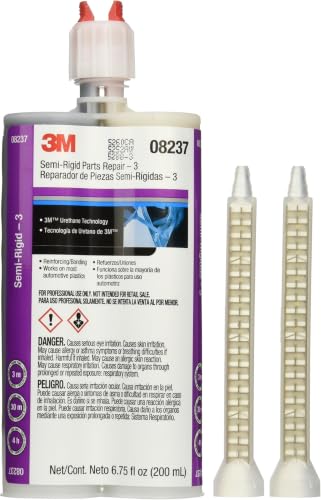 3M Semi-Rigid Parts Repair - 3, 08237, Black, 200 mL Cartridge (Pack of 6) - style: 3 Minutes (Work_Time)