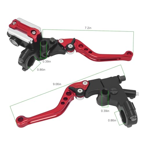 Brake Lever 7/8" 22mm Handlebar, Brake Master Cylinder Clutch Lever CNC - color: Red