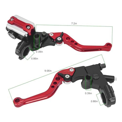 Brake Lever 7/8" 22mm Handlebar, Brake Master Cylinder Clutch Lever CNC - color: Red