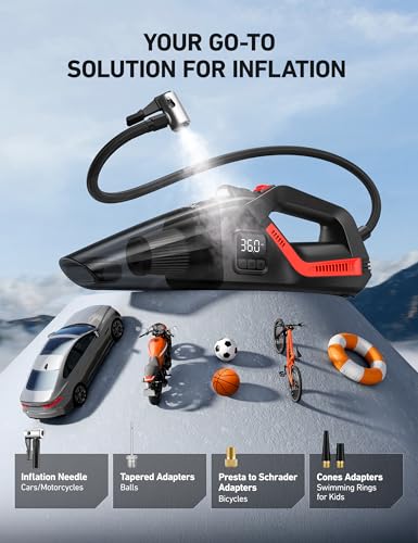 AstroAI 4-in-1 V3 12VDC 16.4FT High Power Handheld Car Vacuum&Tire Inflator