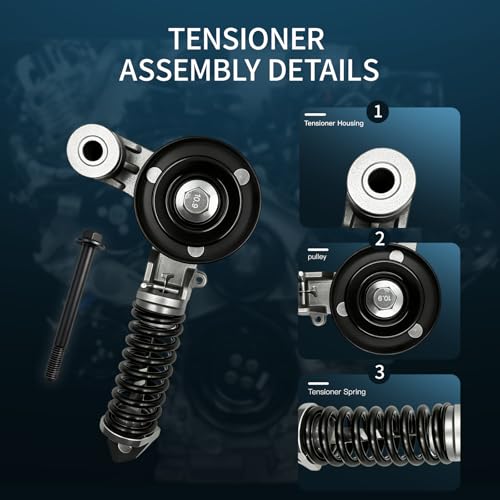 Belt Tensioner Assembly with Pulley for Chevy Cruze,Trax&Buick Encore