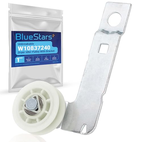 BlueStars Unbreakable W10837240 Dryer Idler Pulley With Bracket for Kenmore