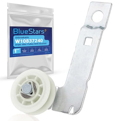 BlueStars Unbreakable W10837240 Dryer Idler Pulley With Bracket for Kenmore