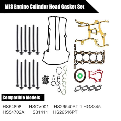 GXARTS Engine Full Head Gasket Kit w/Cylinder Head Bolts fit for Chevrolet Trax Sonic Cruze Limited HS26540PT-1 fit for Buick Encore 1.4L w/Timing Cover Gasket, Intake & Exhaust Manifold Gasket Set