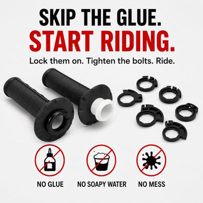 Motorcycle Lock-on Grips 7/8”Handlebar Handle Black - color: black