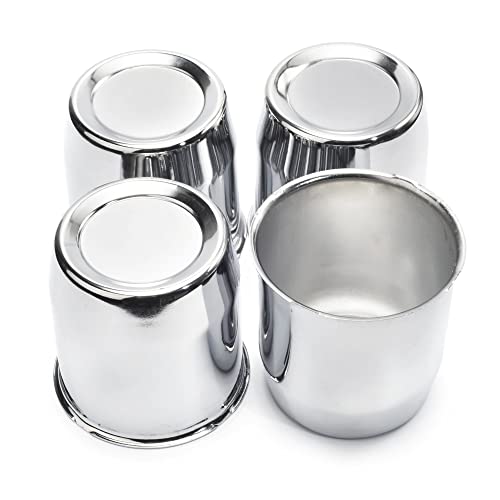 4Pcs 3.27 inch Wheel Center Caps Fit 3.27" Center Bore Truck Trailer RV SUV Wheels Rims, Carbon Steel Chrome Silver Push Through Hub Covers - color: Chrome Silver, size: 3.27in Hub Hole, 3.54in Tall