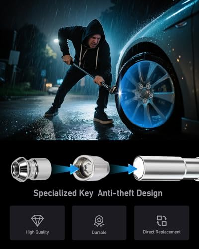 Wheel Locks Lug Nuts M12 x 1.50 Fit for‌ Ford Bronco 2021 2022 2023 2024 Hex Key Cone Seat Replace M2DZ-1A043-A - size: M12 x 1.50 Spherical Seat