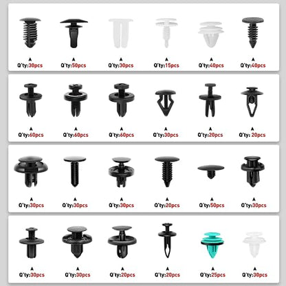 Nilight 845Pcs Car Push Retainer Clips Auto Fasteners Assortment Nylon - color: 845Pcs Clips + Remover