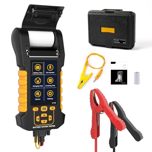 BT880 Car Battery Tester,12V/24V Battery Load Tester with Built-in Thermal Printer, 20-2000 CCA Testing,Cranking/Charging Test,Voltage/Current Monitor,Data Logging & Safety Protections