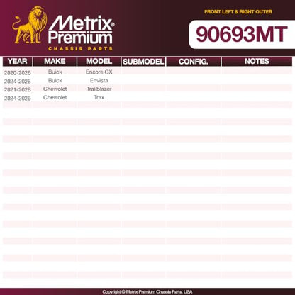 Metrix Premium Chassis Parts - Front Left & Right Outer Tie Rod End Kit - size: 90693MT