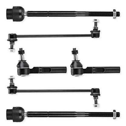 Front Lower Control Arm with Ball Joint Assembly for Chevy Malibu 2005-2012, for Pontiac G6 05-10, for Saturn Aura 07-09, Sway Bars Link Inner Outer Tie Rods Ends Suspension Kit K620180 K620179 8PCS