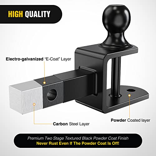 Nilight ATV UTV Trailer Hitch 3-in-1 Fits 1-1/4" Receiver with 2 inch Ball - color: 1.25" Hitch Receiver with 2" Ball