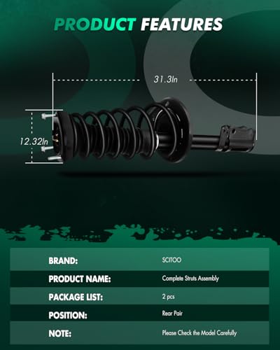 SCITOO Rear Strut Assembly for Lexus for ES350,for Toyota for Avalon/Camry - style: 2*Rear Complete Strut
