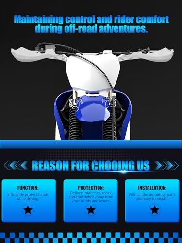 JFG RACING Dirt Bike Handguards Universal for 7/8" and 1 1/8" Handle Bar - color: white